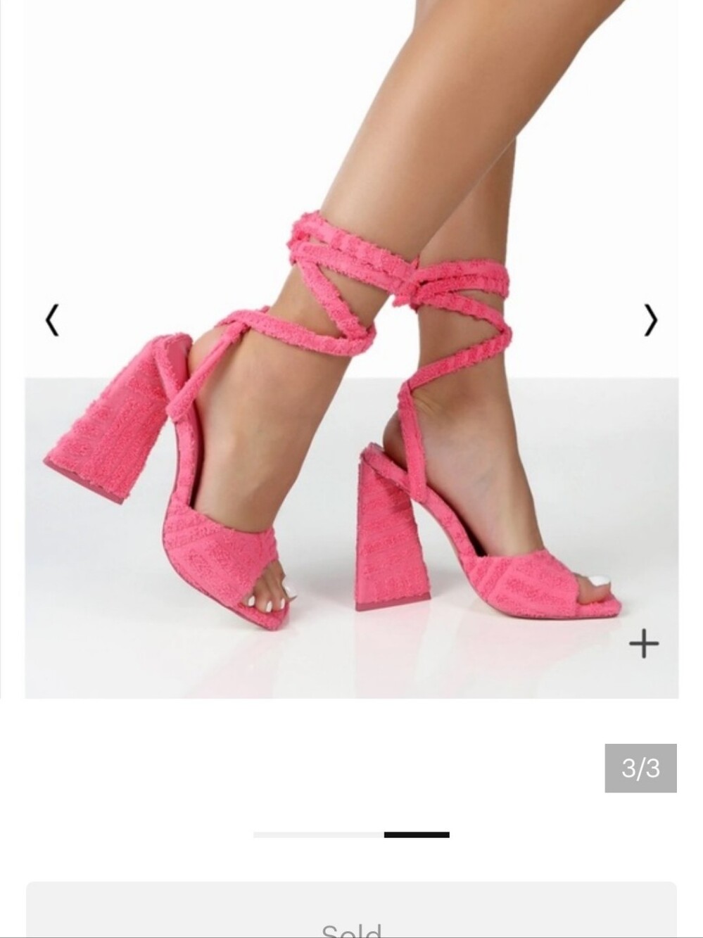 Bright Pink Lace-Up Block Heel Sandals